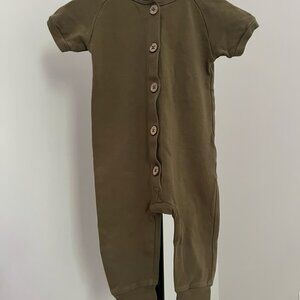 Boutique Blush Lotus Olive Green Short Sleeve Jumpsuit